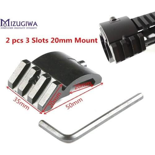 2 Pcs Ultra Low Profile Offset 3 Slots 45 Degree Side Adapter 20mm Picatinny Weaver Rail Mount AR 15 Scope Red Dot Magnifier