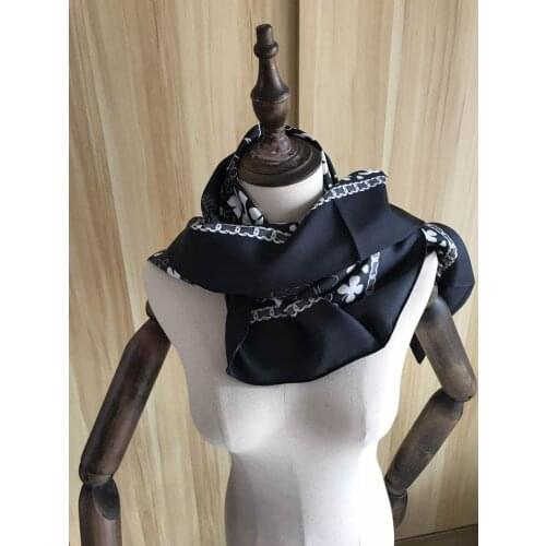 2020 New Arrival Fashion Elegant flower 100% silk scarf 90*90 cm square shawl twill wrap for women lady girl