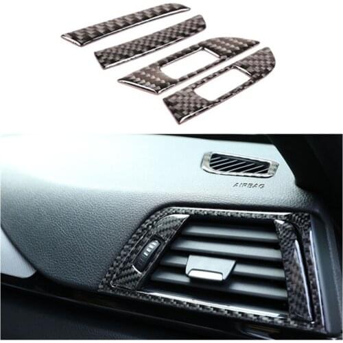 4 Pcs Car Styling Carbon Fiber Side Air Outlet Pulley Decoration Stickers For BMW 3 4 Series 2013-2019 Auto Interior Accessori