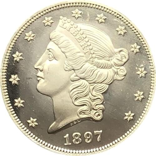 United States Liberty Head Double Eagle US 1897 1897 S Twenty Dollars With Motto In God We Trust Gold Coins Brass Copy Coins