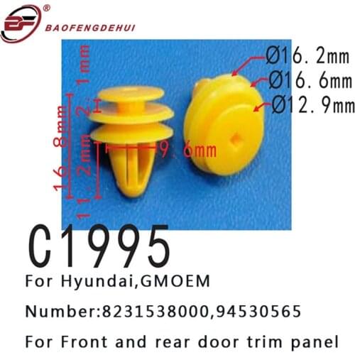 Car Buckle Fastener 8231538000,94530565 For Hyundai,GM Front And Rear Door Trim Panel Pull Stud Clips Pin