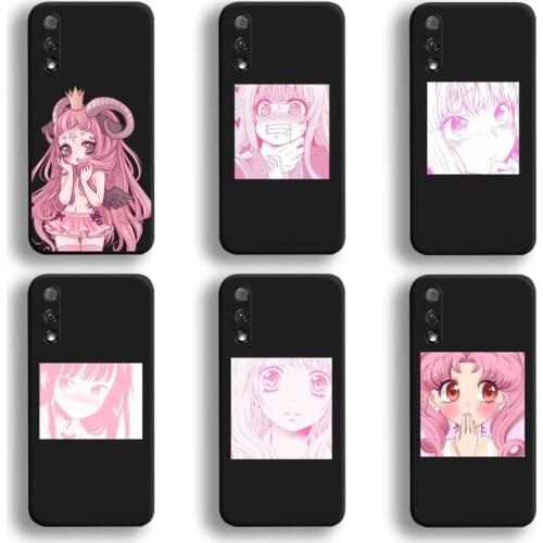 Hot Pink Manga Cute Japanese Anime Girl Phone Case For Huawei Honor 30 20 10 9 8 8x 8c v30 Lite view 7A pro