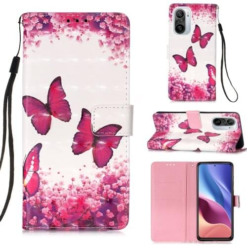 Mi11i Flip Leather Case for Xiaomi 10S Poco F3 M3 Redmi Note 9S 10Pro K40 Wallet Capa 3D Painted Card Slot Full Protection Cover