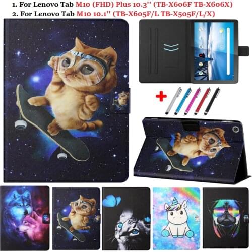For Lenovo Tab M10 FHD Plus Case TB-X606F TB X606F X606X 10.3 M10 10.1 TB-X505F TB-X505L TB-X605F 10.1" Cover Shell Coque +Pen