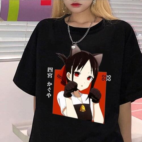 Cute girl anime print T-shirt female casual Harajuku T-shirt oversized female T-shirt 2021 summer female Japanese T-shirt