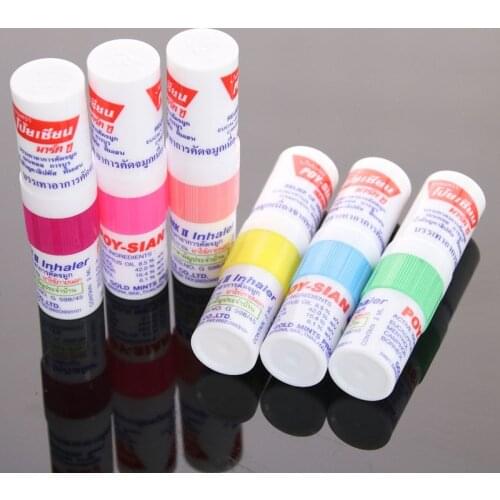 1Pc Thailand Nasal Inhaler Poy Sian Mark 2 Ii Nasal Smell Dizziness Inhaler Bracing Breezy Asthma Refreshing Aroma Oil Stick