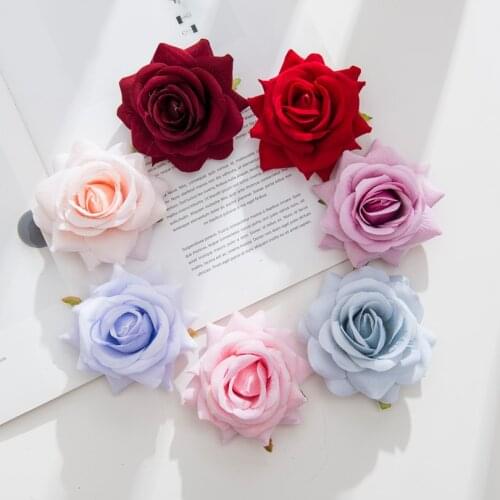 100PCS Wholesale Artificial Roses Flowers Wedding Wall Scrapbooking Home Decoration Accessories Christmas Garland Cake Material