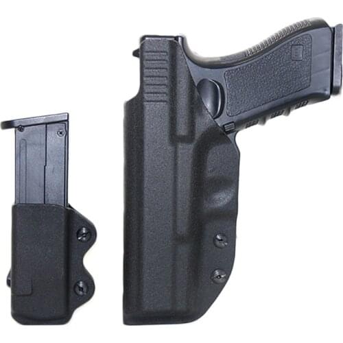 IWB Kydex Gun Holster For Glock 17 22 43 43X Airsoft Pistol Gun Holster Concealed Carry Case 9mm Mag Pouch Hunting Accessories