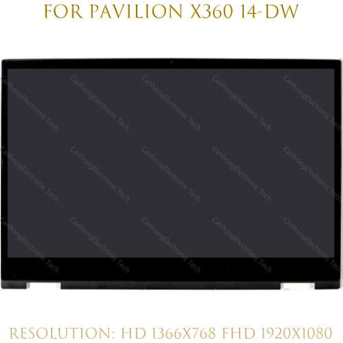 L96515-001 L96517-001 14" For hp pavilion x360 14-dw 14-dw1000nf LCD Touch Screen Digitizer Replacement Assembly