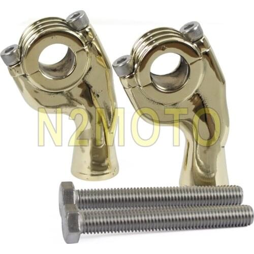 Brass Rough Craft 1" or 7/8" Handlebar Riser Cafe Racer 22mm/25mm Bar Mount Clamp for Harley Touring Chopper XS650 Dyna