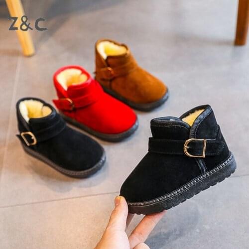 New Winter Childrens Snow Boots Baby Thickened Cotton Cute Short Boots Girls' Non Slip Soft Soled Thermal Fashion Shoes 2020