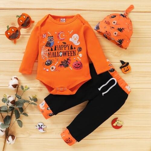 PatPat Autumn 3pcs Baby Boy Retro Animal Babys Sets Baby Boy Halloween Style SetsBaby Toddler Boy Sets Festival Clothes