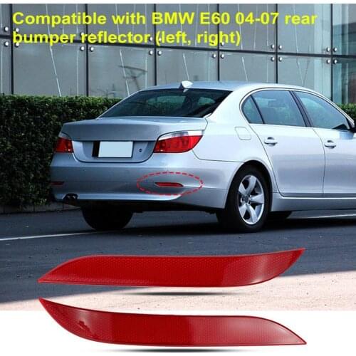 Rear Bumper Reflector Dust-proof Moisture-proof Portable Left Right Tail False Light Reflector Replacement for BMW E60 04-07