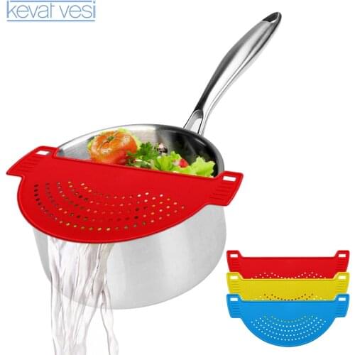 Practical Colander Rice Wash Sieve Noodles Spaghetti Pot Clip Strainer Fruit Vegetable Tools Cleaning Strainers Kitchen Gadgets