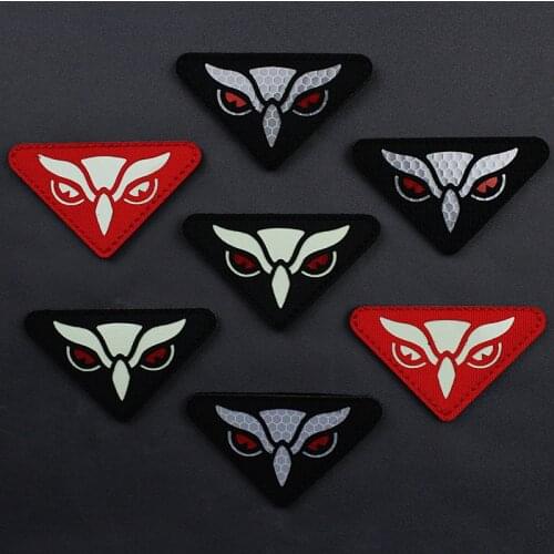 Hawkeye Luminous Nylon Patch Owl Tactical Chapter Reflective Badge Animal Stickers For Clothes Bag Jacket Apparel Accessorie