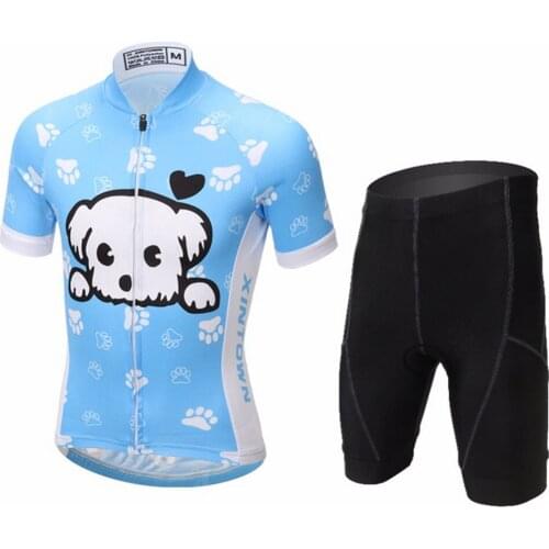 Sports Bike Jersey Shorts sets pro Kids Cycling Clothing Breathable Team Bicycle ciclismo Boys Girls MTB Suits Cartoon Cute