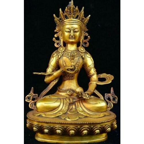 Old Tibet Buddhism Temple Bronze Vajradhara Vajrabhairava Goddess Buddhas Statue