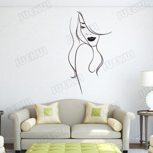 Sexy Girl Beauty Salon Wall Stickers for Living Room Art Decor Vinyl Wallpaper Decals Girls Bedroom Home Poster Murals TA285