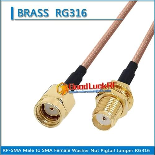 1X Pcs High-quality RP-SMA RPSMA RP SMA Male to SMA Female O-ring Bulkhead Mount Nut plug RG316 Pigtail Jumper Cable Low Loss