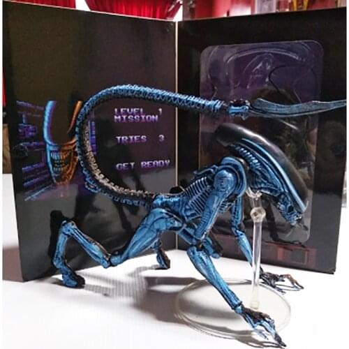 Xenomorph Figure Aliens Blue Alien NECA Toys Figma Xenomorph Predators Riple Action Figure Collectible Model Toy Doll Gift 18cm