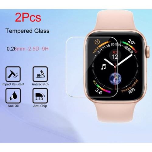 2 pieces of tempered glass anti-scratch protective film, suitable for Apple Watch 38/40/42/44mm9H screen protector tempered film