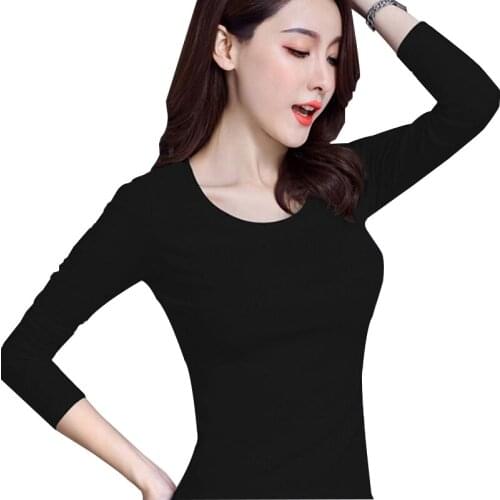 2021 Womens T-shirt Womens Short Sleeve Slim Pure Color Simple U-neck Solid Color T-shirt Womens T-shirt Womens T-shirt