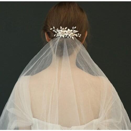 Floralbride Handmade Golden Crystal Rhinestone Floral Wedding Hair Clip Barrette Bridal Headdress Hair Accessories Women Jewelry