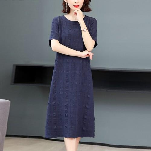 2021 Fashion Korean Spring Chiffon Dress Women Short Sleeve Ladies Elegant Loose Dress Female Vestido High Quality Dresses Robe