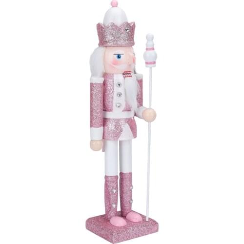 1Pc Wooden Nutcracker Soldier Puppet Decor Nutcracker Soldier Figure Decor