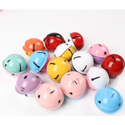 Mix color Iron Round Loose Beads Jingle Bells Christmas Tree Ornamen Decoration Pendants Party Home Accessories 40x34mm 1pcs