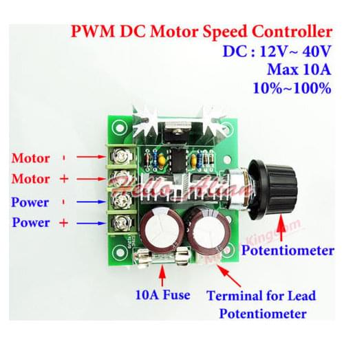 10A DC12V 24V 36V 40V Pulse Width Modulator PWM 10-100% DC Motor Speed Controller Switch Controller