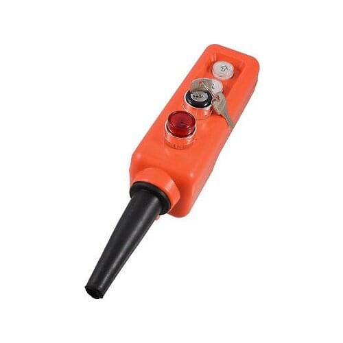 24V Keylock ON-OFF Selector Momentary Red Lamp Up Down Hoist Push Button Switch