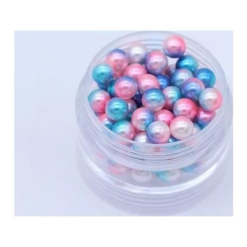 3/4/5/6/8mm Light Blue Colorful Multicolor No holes Round Imitation Garment Pearl For Fashion Jewelry Making 13