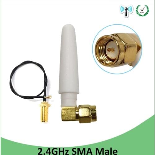 5pcs 2.4 GHz Antenna wifi 2dBi SMA Male Connector 2.4ghz antena for Router Wi fi +21cm RP-SMA to ufl./ IPX 1.13 Pigtail Cable