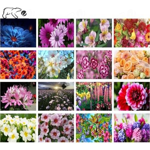 Diamond Painting Cross Stitch Home Deco Yellow Rose Pink Flower Handmade Diy Gift Modern Flower Diamond Embroidery Room Decor