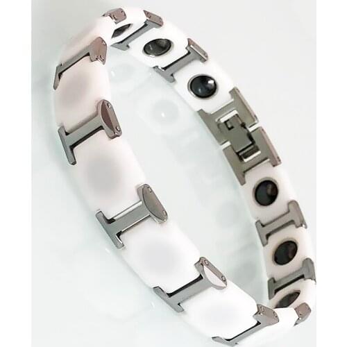 White Ceramic Braclets for Men Masuline Energy Health Care Hematite Therapy Magnetic Wristband Womens Jewelry Friendship Gifts