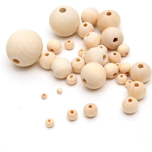 10-1000Pcs 4-30mm Natural Loose Space Beads Jewelry Making Bracelet Charm Needlew Wooden Beads DIY Accessories Jewelry Finding