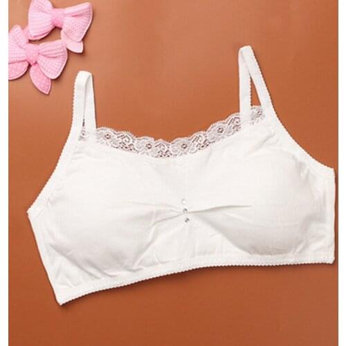 Young Girl Bra Student Top Underwear Small Training Bra 100% cotton Breathable Bra for Children Kids Teens thin bras Teenage
