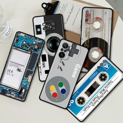 Case For Xiaomi Mi Poco X3 NFC M3 9T Note 10 Lite 5G 9 Pro 10T CC9 CC9E Back Phone Cover Soft Shell Capa Camera Cassette Music