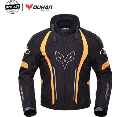 DUHAN Motorcycle Jacket Waterproof Outdoor Sports Motorbike Riding Long Jacket Protective With Five Protector Guards D-205