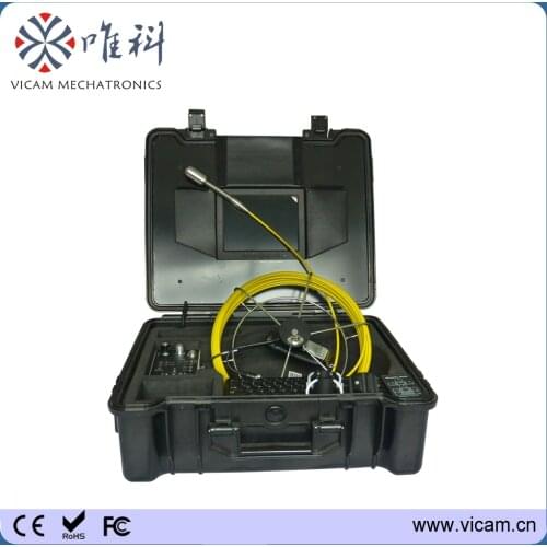 Vicam push-rod inspection equipment 20m to 50m CCTV pipe video monitoring detection camera with self level image camera