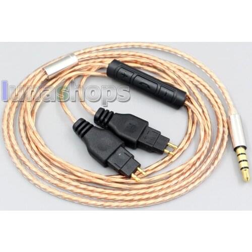 LN005543 With Mic Remote Copper Shielding Headphone Cable For Sennheiser HD580 HD600 HD650 HDxxx HD660S HD58x HD6xx Hd25