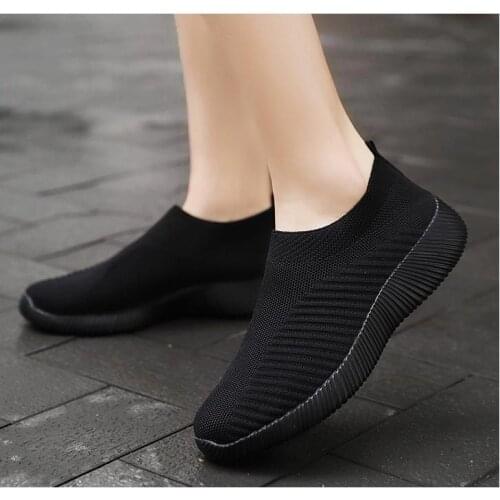 Plus Size Summer Breathable Women Sport Sneakers Sock Womens Black Sports Shoes Womens Running Shoes Ladies Knit Walk GMB-0523