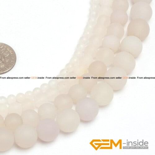 Round White Frost Spacer Agates Beads selectable size 6mm 8mm 10mm Natural Agat Beads DIY Loose Beads Strand 15" Wholesale