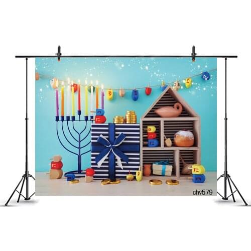 LEVOO Photozone Backdrop Hanukkah Jewish Candles Menorah Child Interior Photobooth Shoot Props Vinyl Background For Photography
