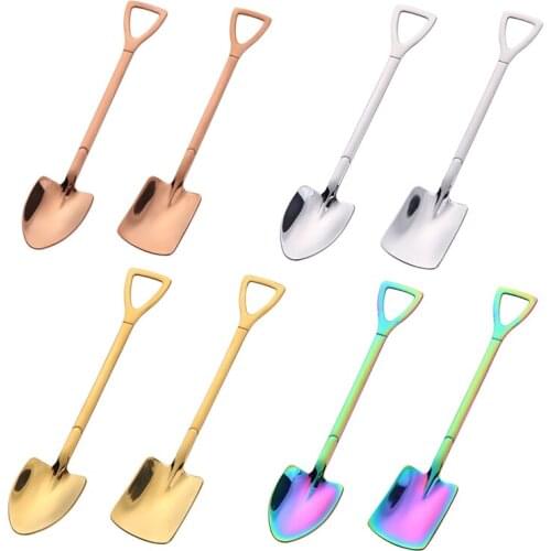 Small Shovel Dessert Spoons Coffee Spoons Watermelon Ladle Fruit Cake Ice Cream Pudding Yogurt Spoon for Party Tools