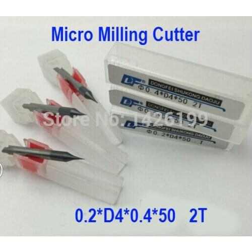 Micro Milling Cutter 2F-.0.2mm, 0.2*D4*0.4*50mm, alloy milling cutter,CNC milling machine, CNC milling tools, Nc tool
