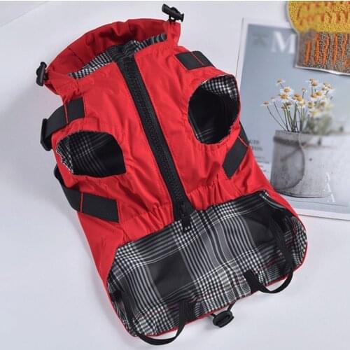 Pet Cats And Dogs Pull Autumn And Winter Waterproof Wind Reflective Chest Back Raincoat Suitable For Small And Medium-sized Dogs