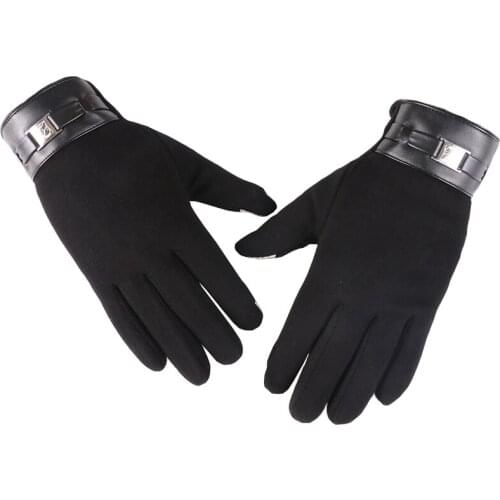 Thick & Warm Autumn Winter Unisex Adult Gloves Touch Screen Leather Gloves Fashion Driving Skiing Mens Gloves Guantes Luvas