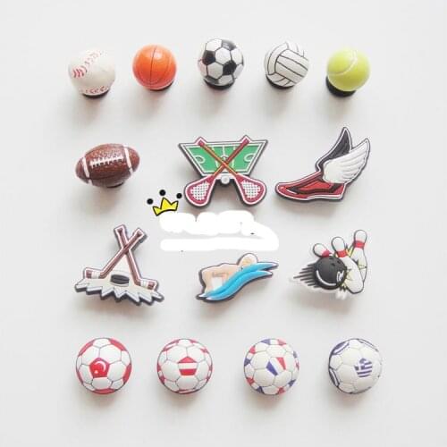 Geniune Shoe Charms Accessories 3D Football Basketball Bowling Shoes Buckle Toys Cute Sandals Charms Decorations for Kids Gift